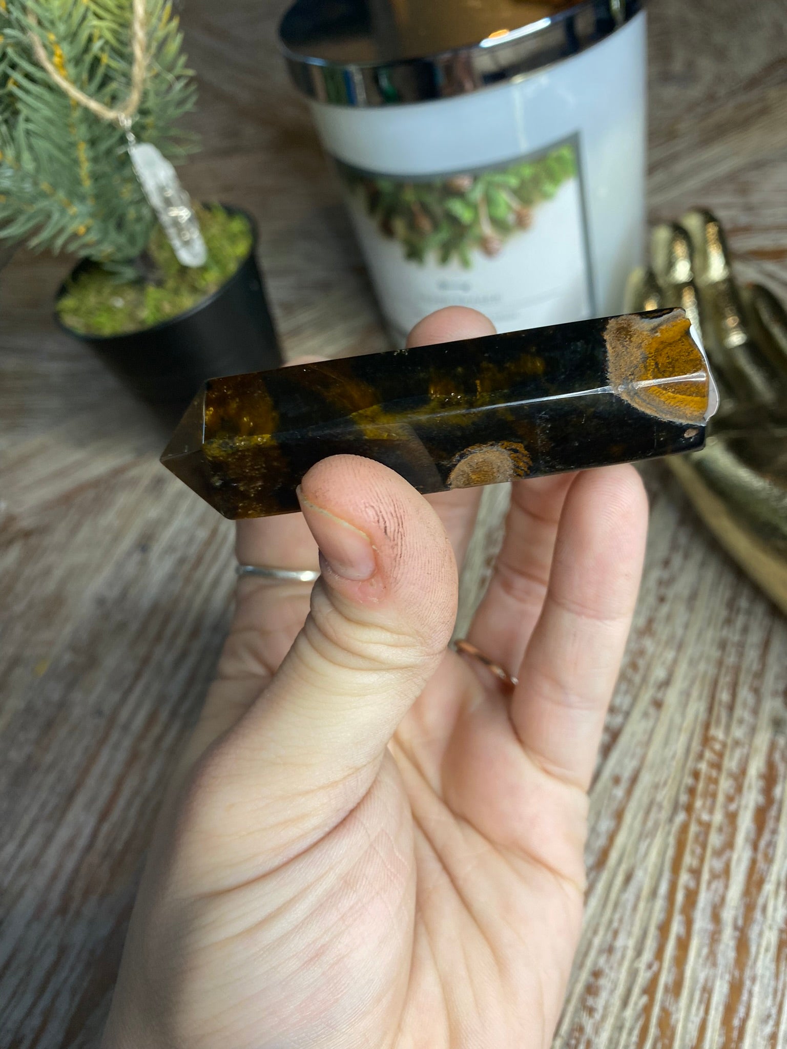 Multicolored Tigers Eye Point