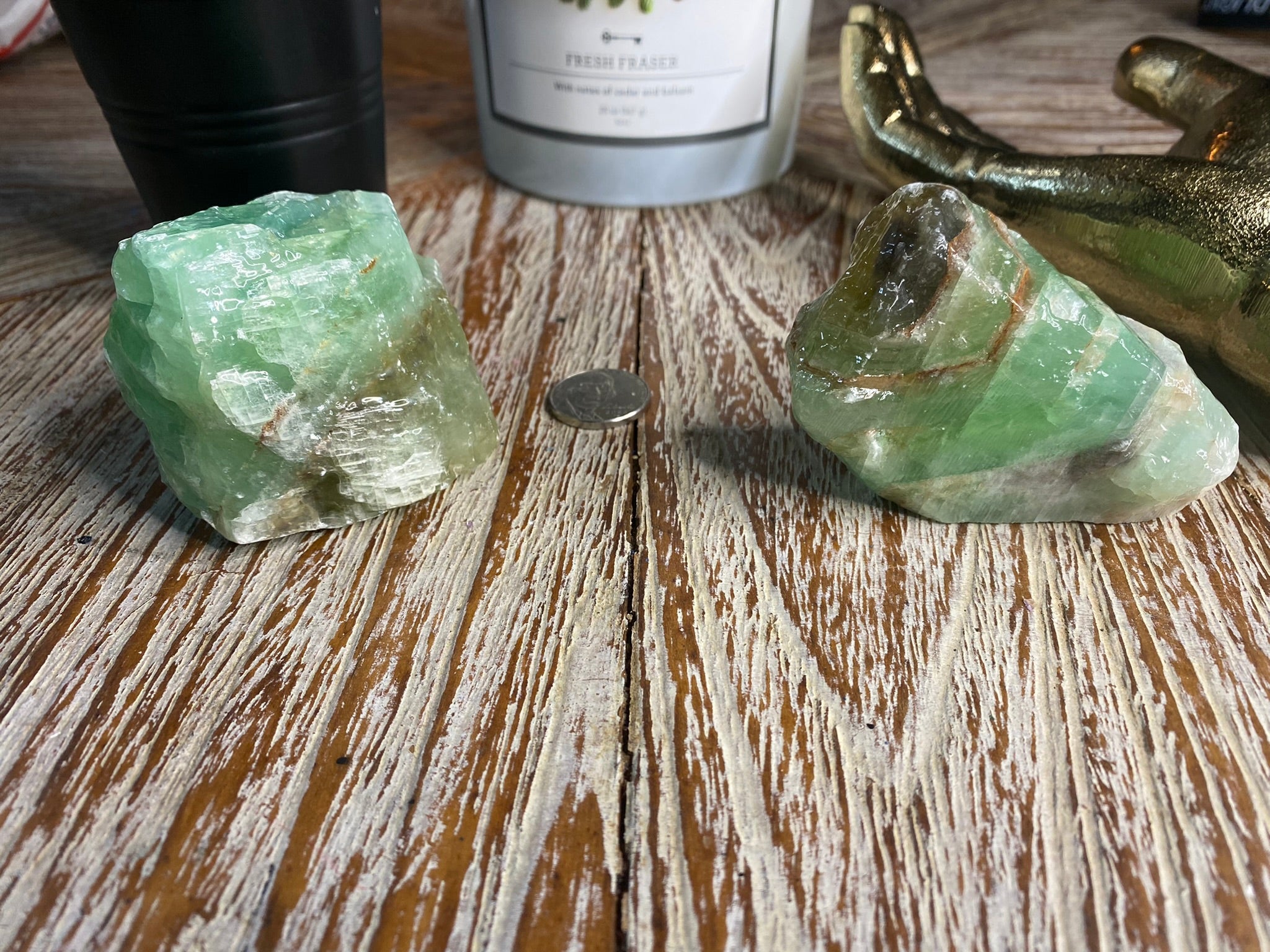 Green Banded Calcite Chunks